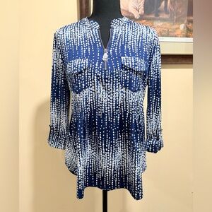 Ava & Grace Multicolored Boxy Tunic with Mandarin Collar